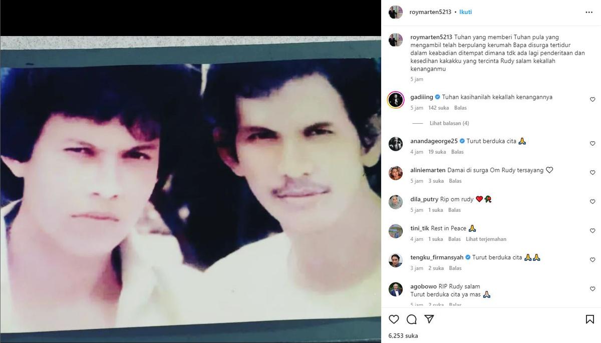 Kakak Roy Marten, Rudy Salam Meninggal Dunia