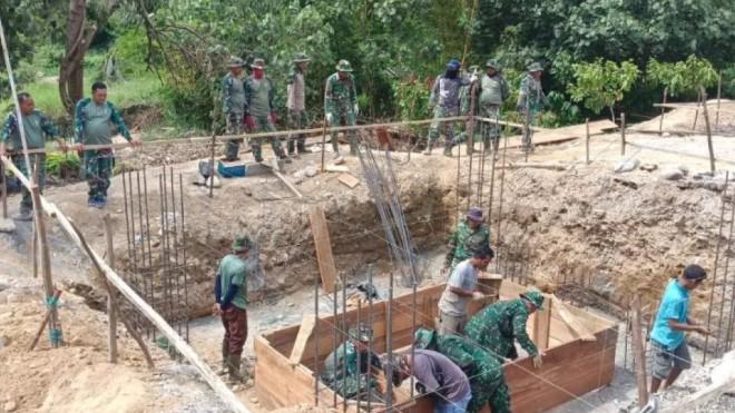TNI AD Percepat Pembangunan Jembatan Gantung di Aceh Tenggara untuk Akses Warga