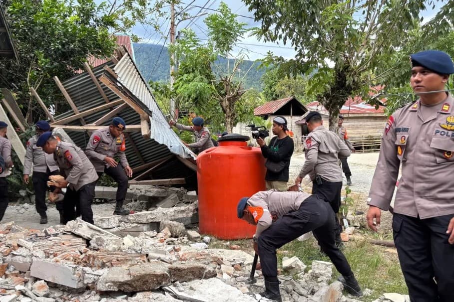 Polda Sulteng Kerahkan 190 Personel untuk Tangani Dampak Gempa Magnitudo 6,7 di Sigi, Ribuan Warga Terdampak