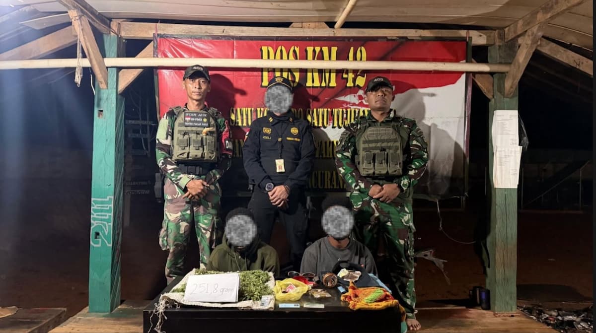 Bea Cukai dan Satgas Pamtas RI-PNG Gagalkan Penyelundupan 251,8 Gram Ganja di Boven Digoel