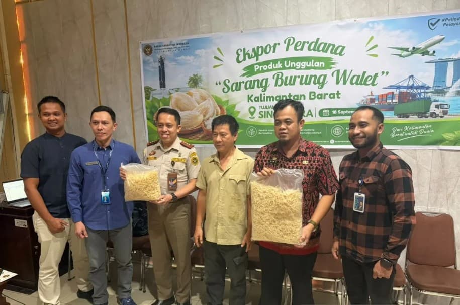 Kalbar Ekspor Perdana 103 Kilogram Sarang Burung Walet ke Singapura Senilai Rp1,3 Miliar