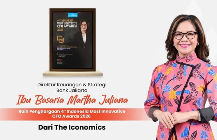 Direktur Bank Jakarta Basaria Martha Juliana Raih Penghargaan CFO Paling Inovatif 2026, Bank Jakarta Borong Dua Penghargaan B