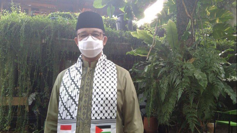 Shalat Id Pakai Sorban Palestina, Anies Ajak Masyarakat Indonesia Bersyukur