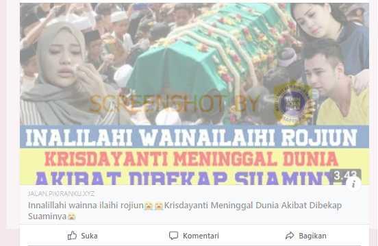 Krisdayanti Meninggal Dunia Akibat Dibekap Suaminya, Aurel Menangis, Cek Faktanya