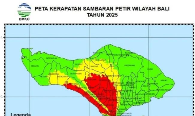 BMKG Catat 3,45 Juta Sambaran Petir Terjadi di Bali Sepanjang 2025