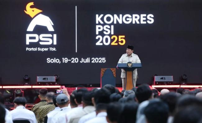 Presiden Prabowo Tegaskan Demokrasi Indonesia Harus Rukun dan Tidak Gontok-Gontokan dalam Penutupan Kongres PSI