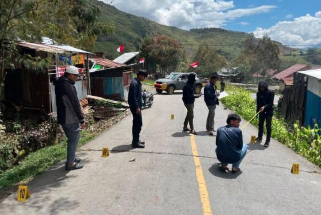 Satgas Damai Cartenz Rekonstruksi Ulang Kasus Penembakan Brigpol Ronal di Puncak Jaya