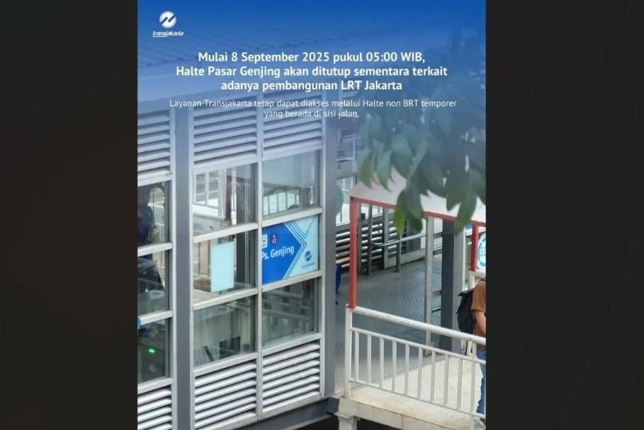 Transjakarta Alihkan Sementara Halte Pasar Genjing Akibat Proyek LRT Jakarta