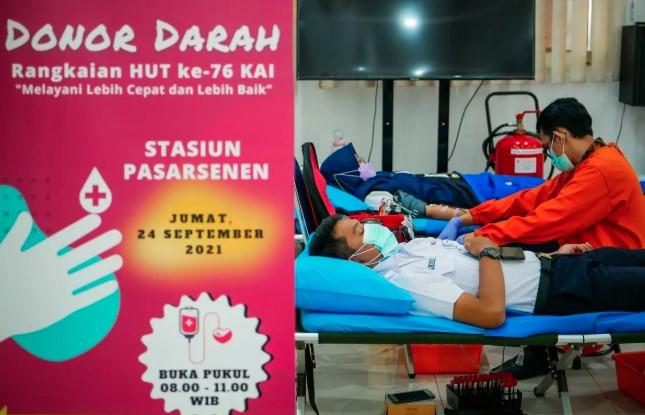 KAI Daop 1 Jakarta Gelar Donor Darah Serentak di Sejumlah Stasiun