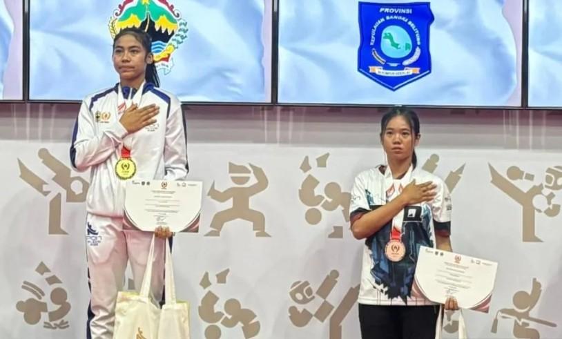 Atlet pencak silat asal Kabupaten Bangka, Tisya Anastasya, berhasil menyumbangkan medali perunggu untuk Provinsi Kepulauan Ba