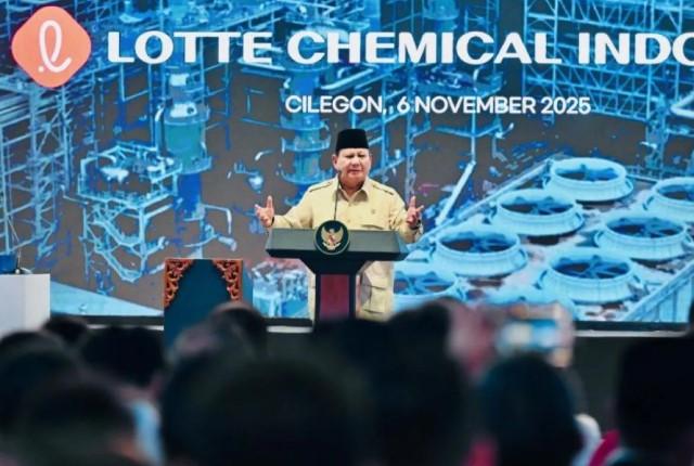 Presiden Prabowo Apresiasi Pembangunan Pabrik Lotte Chemical Indonesia di Cilegon