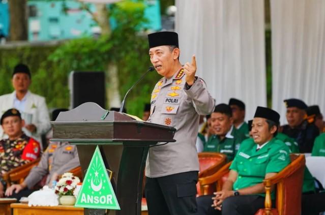 Kapolri Buka Latihan GP Ansor dan Banser, Tekankan Sinergi Jaga Kamtibmas