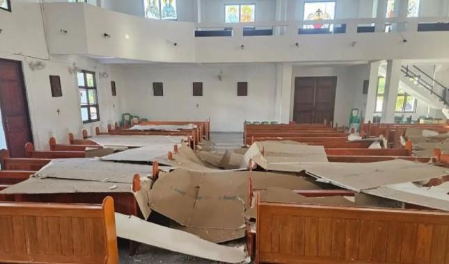 Gempa M7,6 Guncang Sulut, Plafon Gereja di Minahasa Runtuh Jelang Ibadah Paskah