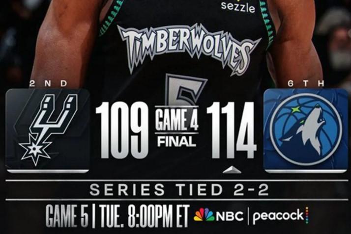 Anthony Edwards Bersinar, Timberwolves Samakan Kedudukan Usai Kalahkan Spurs 114-109