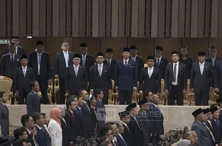 Ketum Parpol dan Menteri Kabinet Merah Putih Hadiri Pidato KEM-PPKF Prabowo di DPR