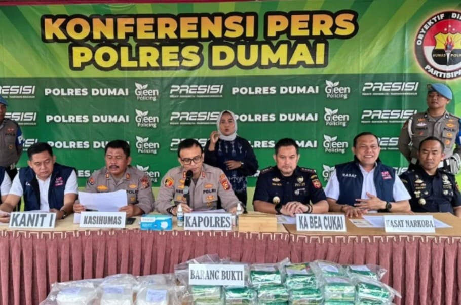 Polres Dumai Sita 32 Kilogram Sabu dari Dua Kasus, Empat Tersangka Ditangkap