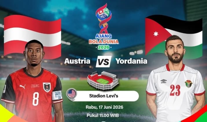 Austria Taklukkan Yordania 3-1 dan Tempati Peringkat Kedua Grup J Piala Dunia 2026