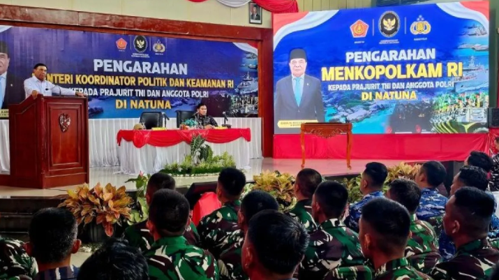Menkopolkam Djamari Chaniago Minta Prajurit TNI-Polri di Natuna Aktif Jaga Kedaulatan dan Perangi Narkotika