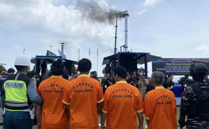 TNI AL Musnahkan 1,3 Ton Ketamin di Batam, Diperkirakan Selamatkan 13 Juta Jiwa