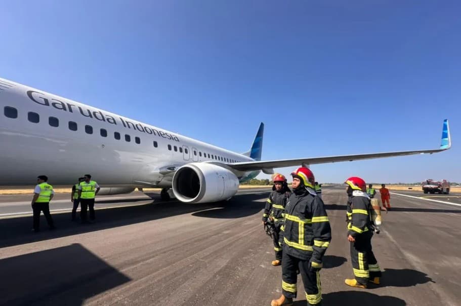 Pesawat Garuda GA604 Pecah Ban dalam Penerbangan, 156 Penumpang Selamat Mendarat di Makassar