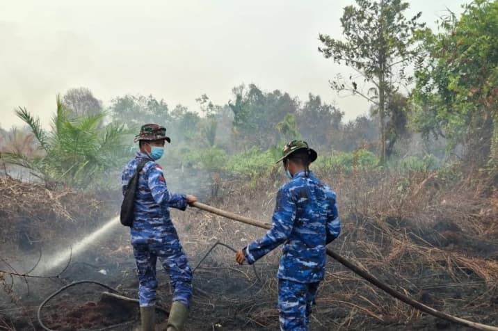 TNI AU Sirami 138 Hektare Lahan Bekas Terbakar di Kalbar untuk Cegah Karhutla Susulan