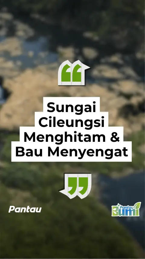 SUNGAI CILEUNGSI MENGHITAM DAN BAU MENYENGAT