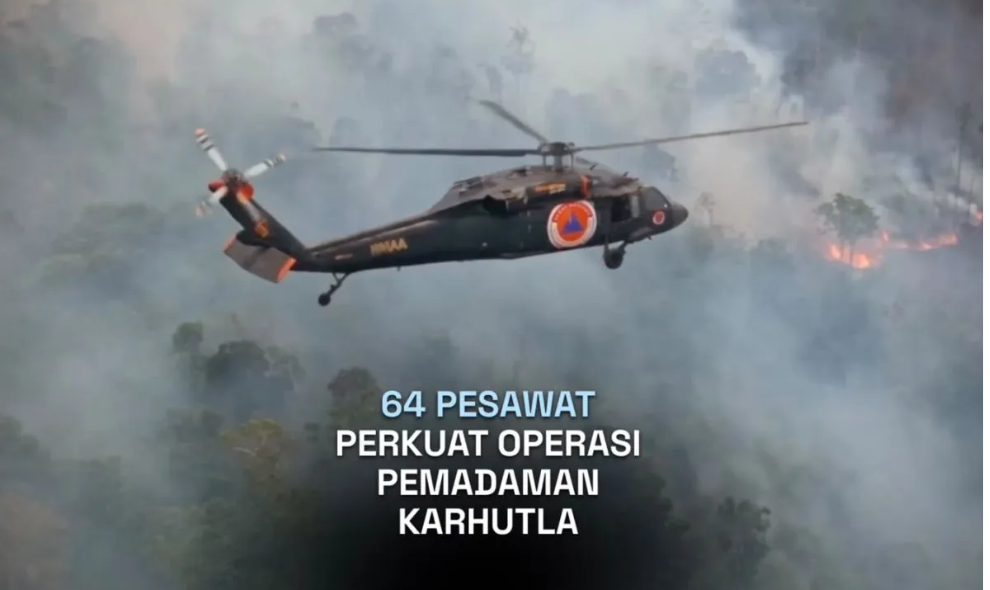 Pemerintah Kerahkan 64 Pesawat dan 54.394 Personel untuk Tangani Karhutla