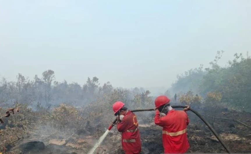 Karhutla 10 Hektare di Muara Enim Belum Padam, Manggala Agni Berjibaku Selama 16 Hari