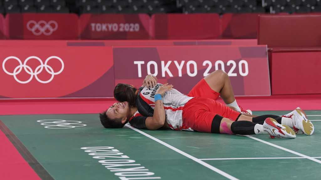 Foto-foto Kemenangan Greysia/Apriyani Raih Emas Pertama di Olimpiade Tokyo