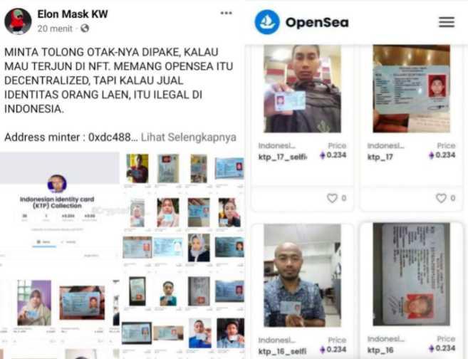 Bahaya! Ada yang Jual NFT Foto Selfie KTP di OpenSea